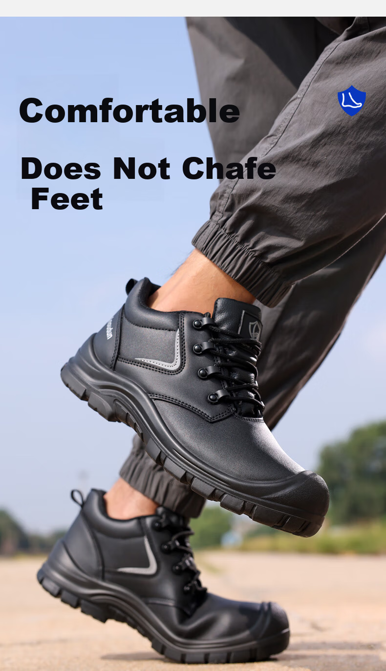 Blue Owl Shield Men's Insulated Waterproof Anti-Smash Toe Anti-Puncture Electrician Leather Safety Work Construction Shoes D301 Size 43 5