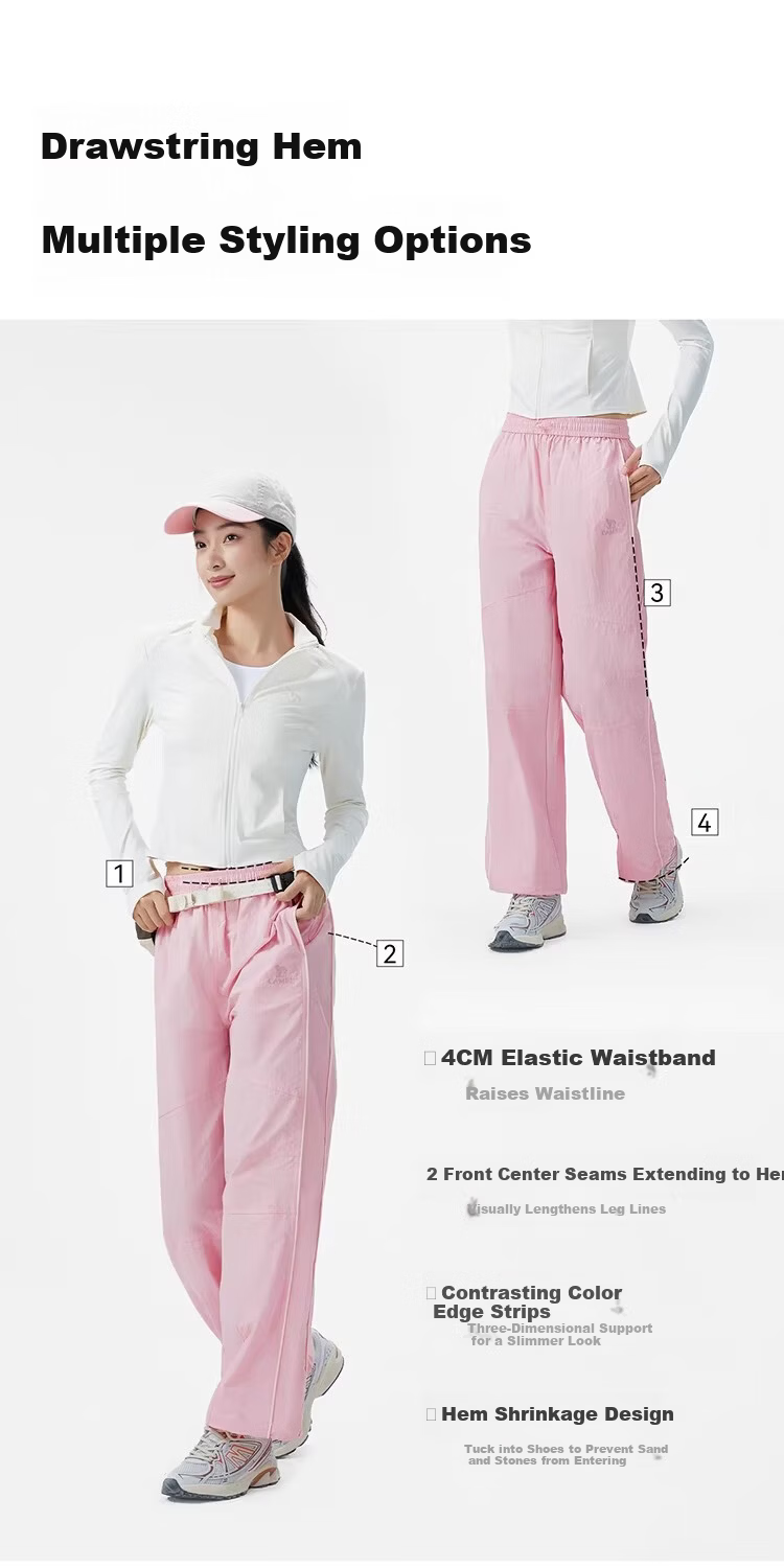 CAMEL Women's Quick-Dry Pants 2026 Summer New Cool Breathable Straight Slim Outdoor Hiking Casual Sports Pants 5013 4
