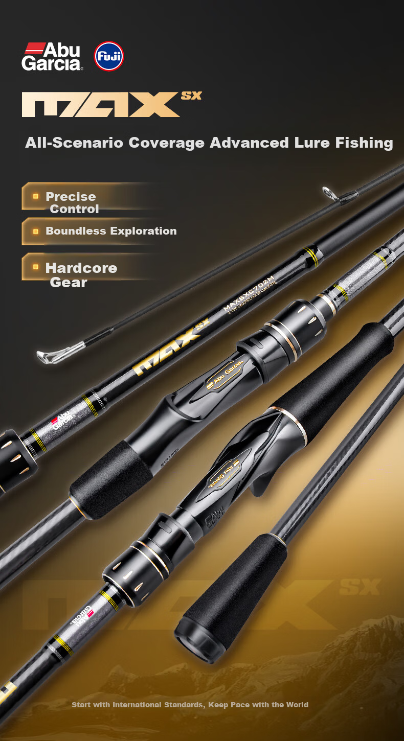 ABU GARCIA MAXSX Advanced Lure Rod FUJI Guides Quick Adjust 2.13m ML Straight Handle F Perch Rod 1