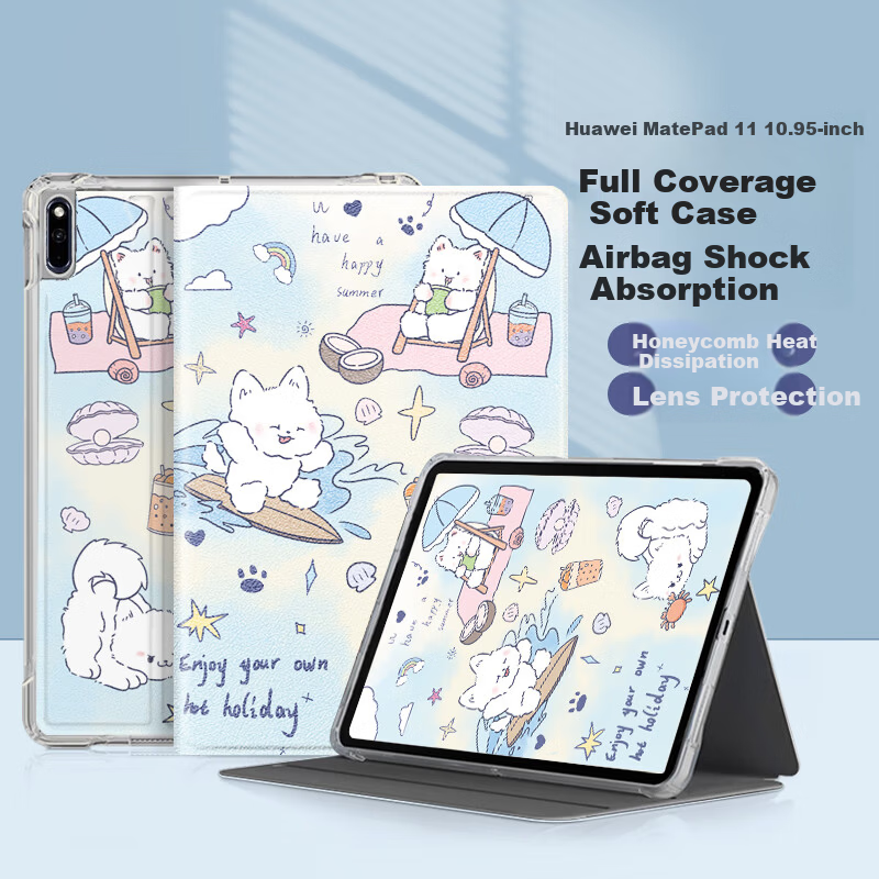 Shell Sister Huawei MatePad 11 2021 Case 10.95-inch Cute Cartoon Slim Full-Cover Shockproof Smart Sleep Tablet Cover