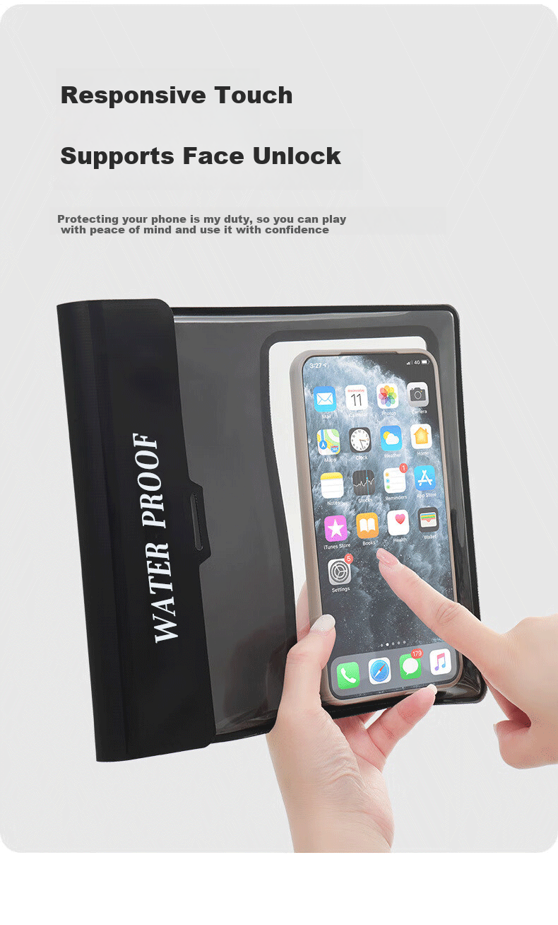 Ousen Large Capacity Waterproof Phone Bag Touchscreen Swimming Diving Rafting Hot Spring Beach Photography Women's Crossbody Waterproof Case 4