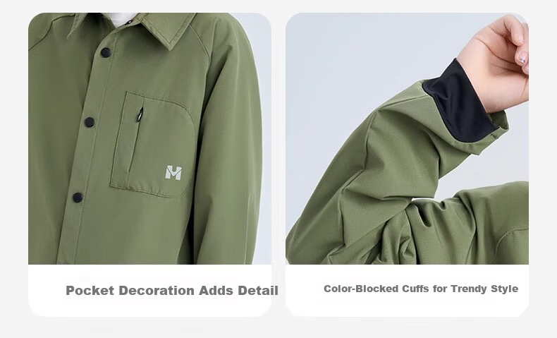 Romon Kids Ice Silk Shirt Versatile Boys Military Green Long Sleeve Quick-Dry Outdoor Work Shirt Green 130 9