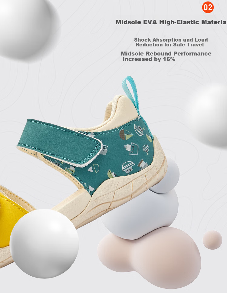 Balabala Kids Steady Shoes Boys Girls Sandals 2026 Summer New Breathable Closed-Toe Walking Shoes Colorblock Non-Slip 7