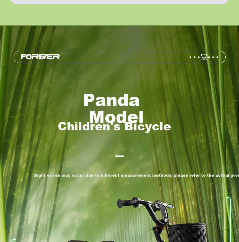 FOREVER Children's Bicycle, Baby Pedal Bike, Foldable Bike for Boys And Girls, Suitable for Ages 3-8, Student Bike, 18-Inch Integrated Wheel 24