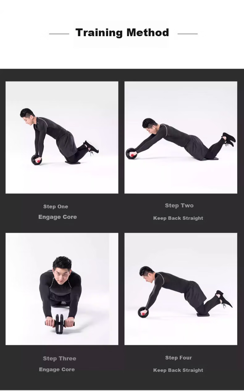 LI-NING Ab Wheel Roller Abdominal Muscle Trainer Dual Wheel Fitness Equipment for Men 12