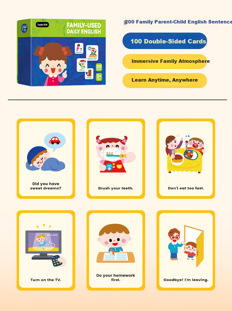 Shalin Saalin Early Childhood English Enlightenment TPR Action Instruction Cards, Interactive Flashcards for English Vocabulary, Early Education for Childre 15