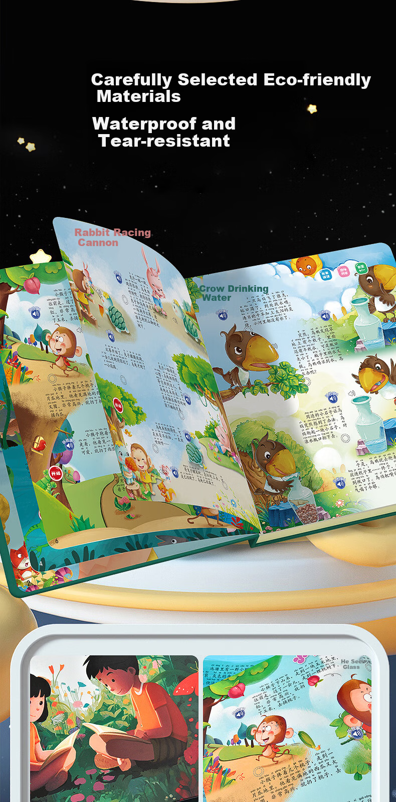 Big Eye Little Baby Bedtime Stories Audio Reading Book Educational Early Learning Machine for Children 3-6 Years Old Educational Toy Birthday Gift 8