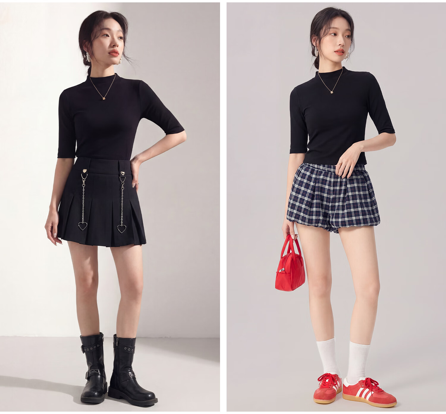 Tingmei Women's Summer Base Layer Shirt [10A Antibacterial] Small Stand Collar Short Sleeve Slim Fit Shoulder-Fitting Five-Sleeve T-Shirt Mid Sleeve 21