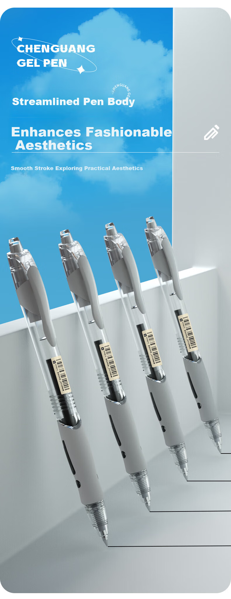 M&G 0.38mm Retractable Gel Pen Black Silicone Soft Grip Bullet Tip Office Signature Pen AGP02310A 12-Pack 5