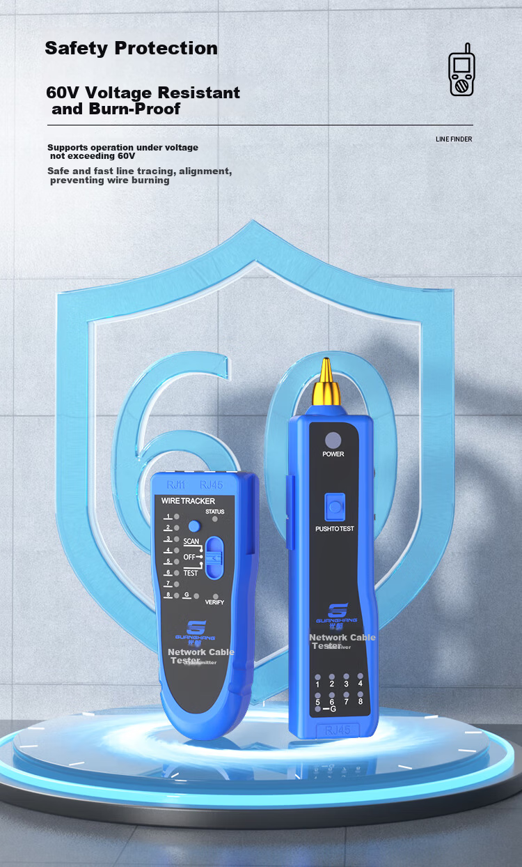 Guanghang Multifunctional Network Cable Tester Telephone and Network Line Tracer Anti-Interference Line Testing Tool Kit Switch Line Checker GH-XX01 7