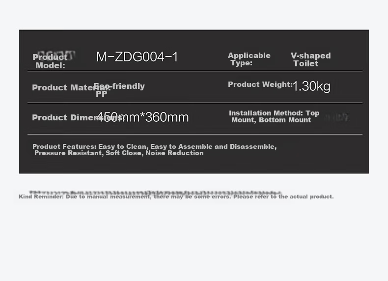 MICOE Toilet Seat Universal Household Water-Flushing Toilet Ring Accessories Squat Toilet Cover Plate Thickened Slow-Close Squat Toilet Seat Ring 25
