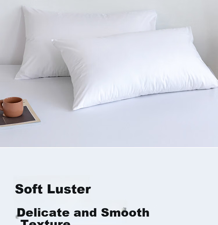 Yuan Life Pillowcase Set of 2 Hotel Anti-Static Pillow Covers White 48*74cm 6