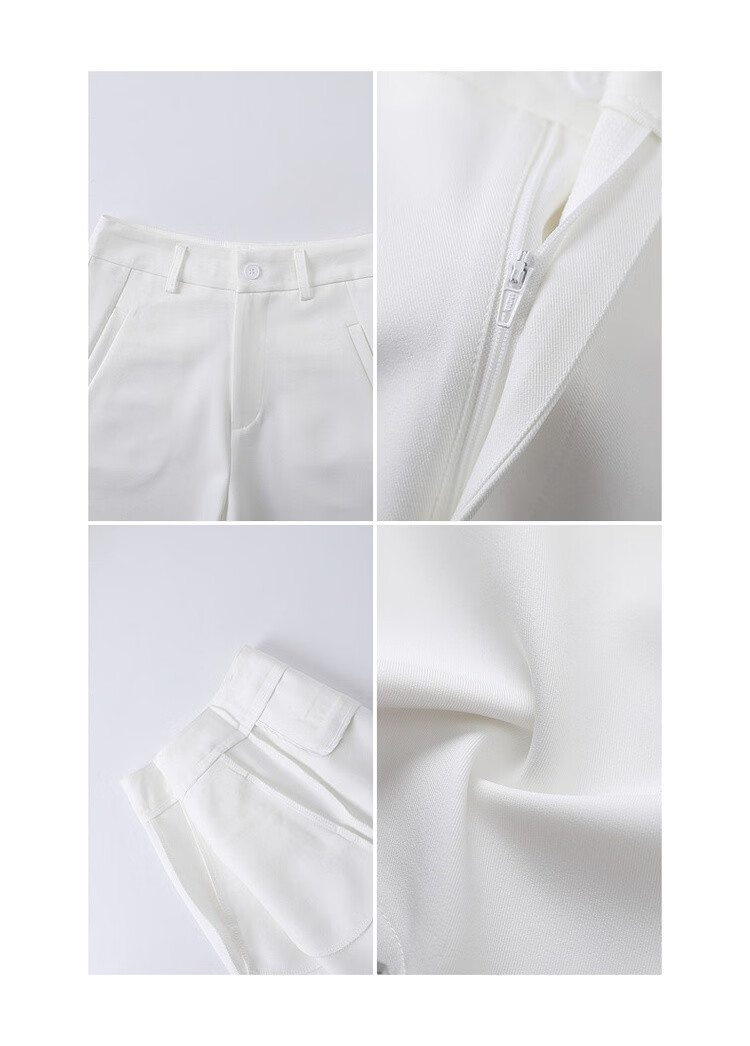 Demana Light Workplace Series Summer Simple Commuter Wide-Leg Blazer Shorts Loose Slim Fit Petite Women's Premium Style 10