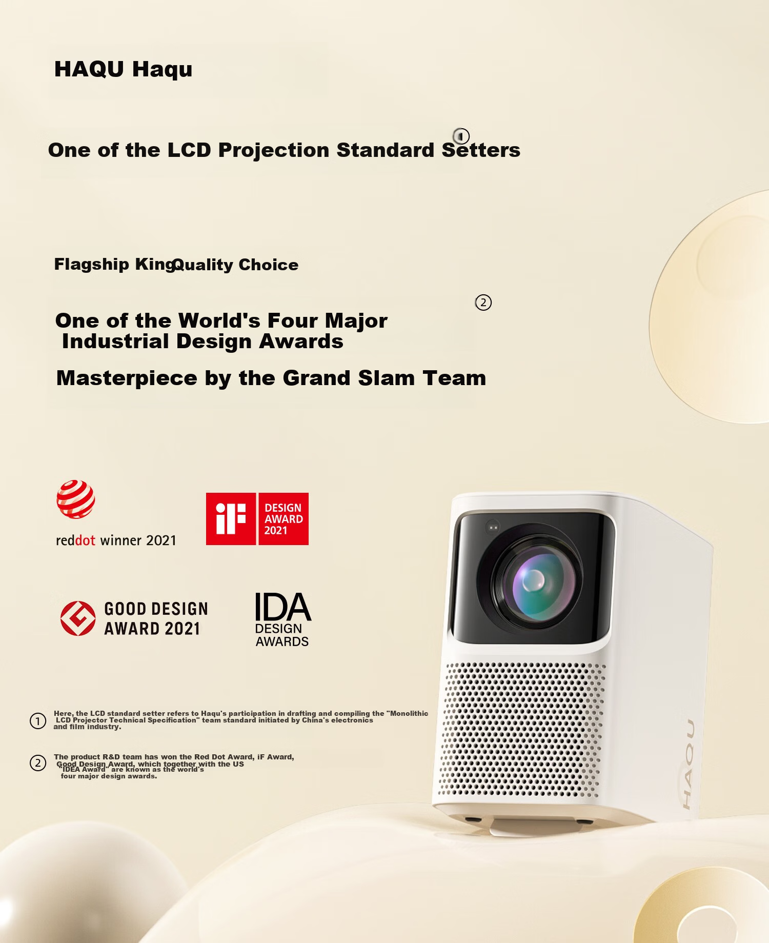 Haqu K3 Pro Home Projector 1080P HD 8K Decoding Smart Portable Bedroom Home Theater Projector (Supports Motion Compensation AI Projection) 1