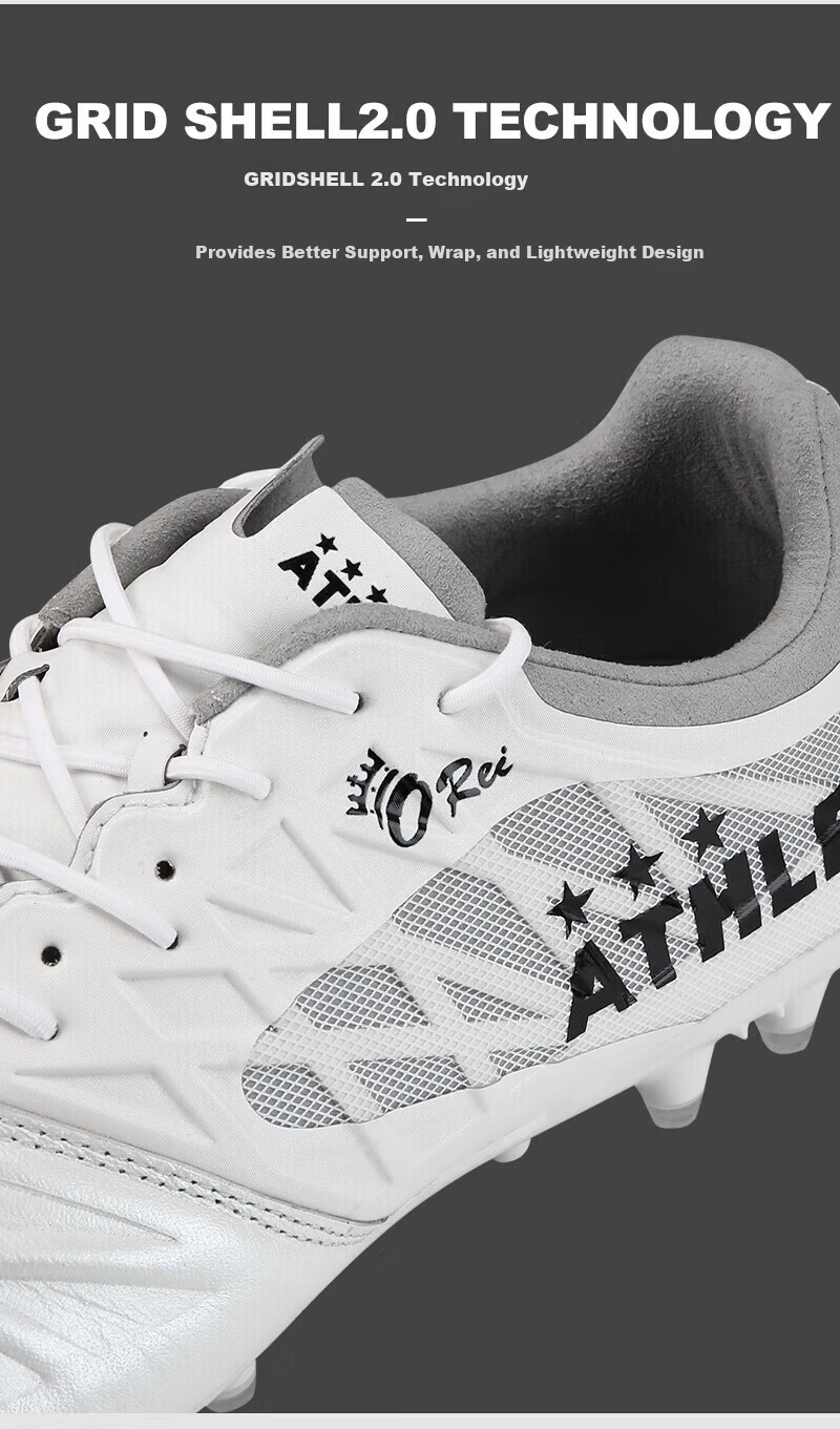 ATHLETA Kangaroo Leather Soccer Shoes MG Short Stud Artificial Grass Mid-High-End Competition Training Men's Cleats 18