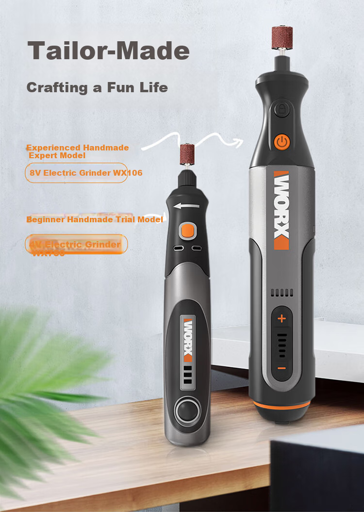 WORX 8V Rotary Tool WX106 Mini Lithium Handheld Cutting Grinding Polishing Engraving Drilling Electric Tool 1