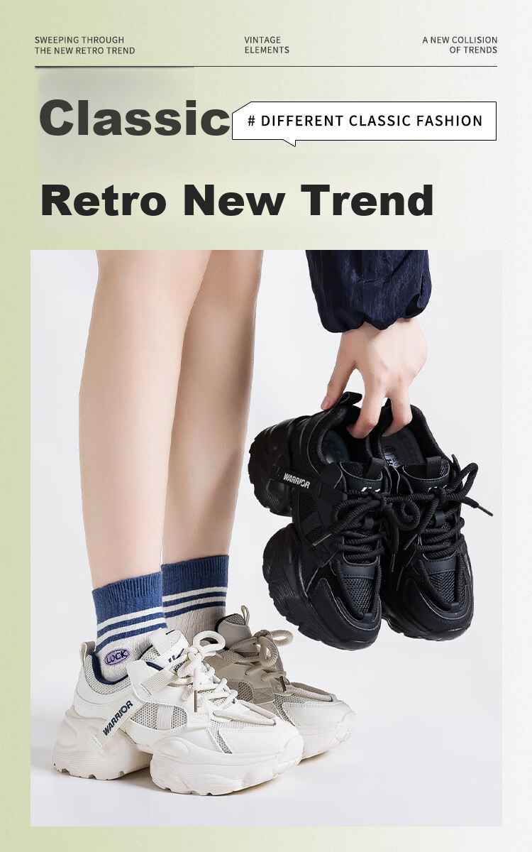 Warrior Dad Shoes Women Thick Sole Height Increasing Lightweight Breathable Casual Sports Shoes 335 Black Size 35 1