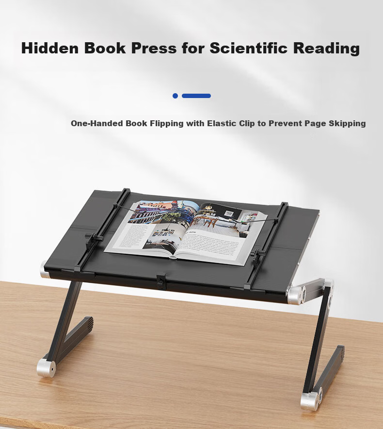 YINO Bed Laptop Table Foldable Lazy Stand Aluminum Portable Adjustable Laptop Desk Large Desktop TX Black 17