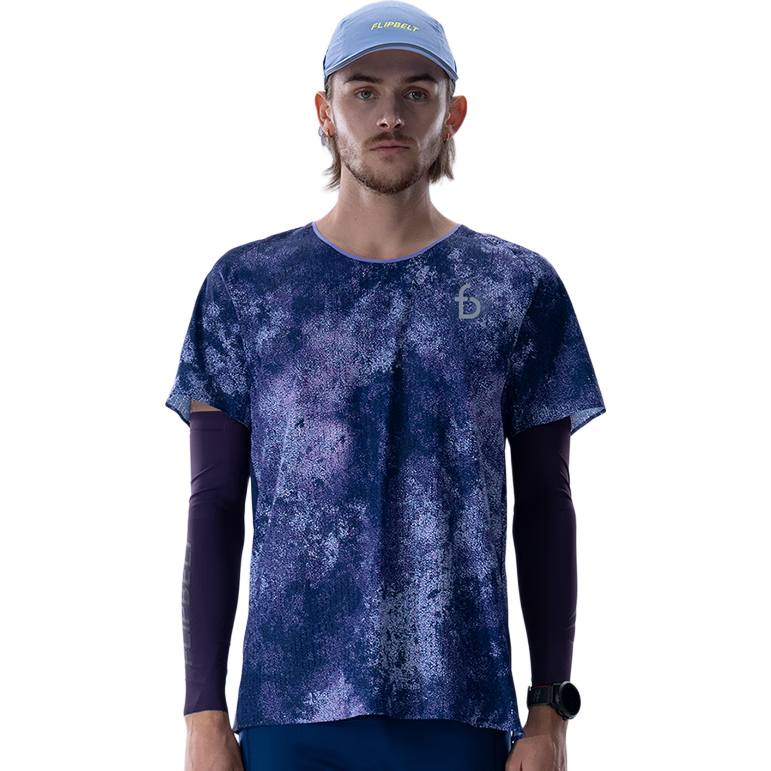 Feibit [Wind Tunnel Short Sleeve 4.0] Men's Quick-Dry Anti-Chafing Marathon Training Breathable T-Shirt Purple Mist L