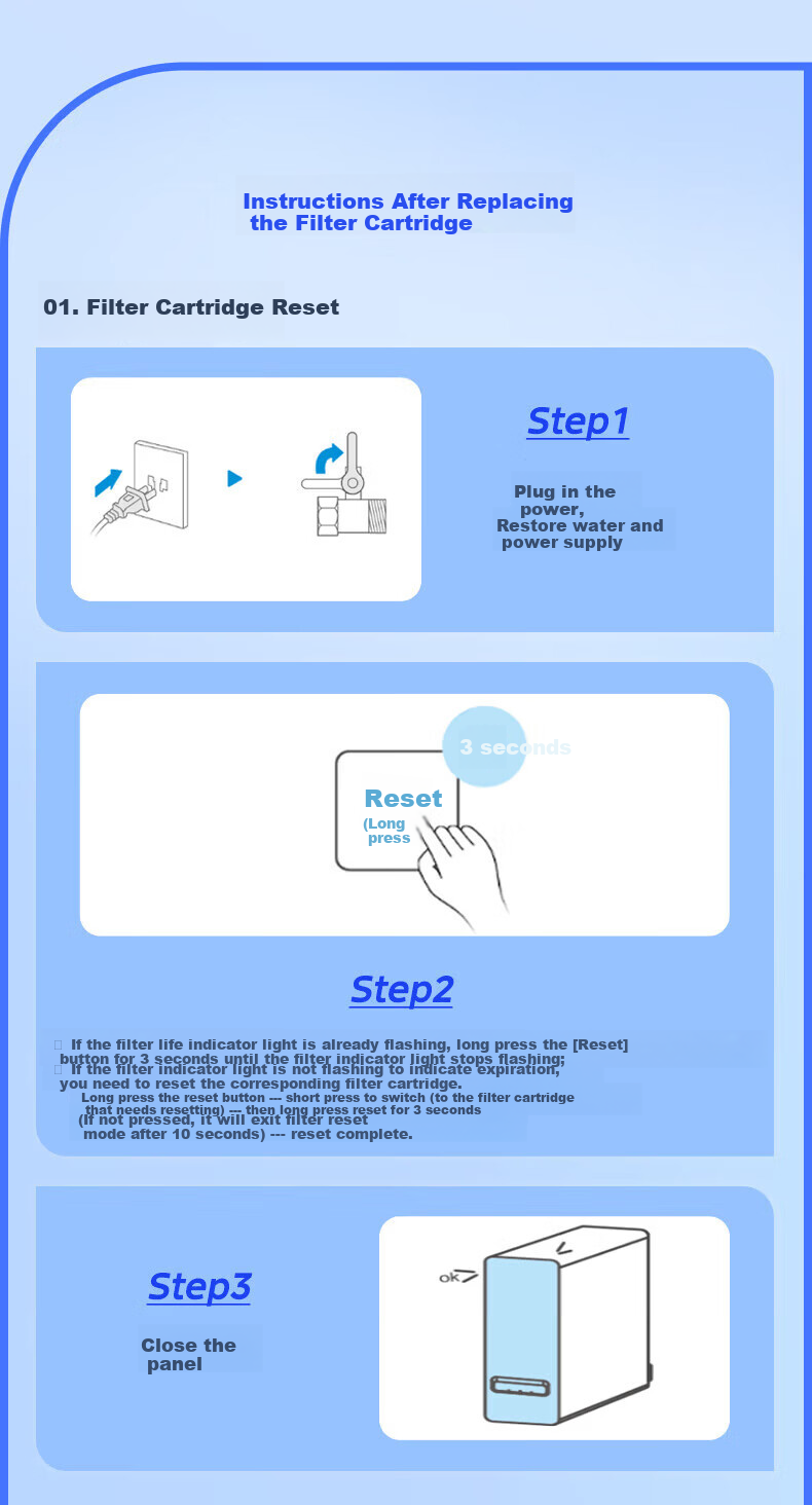 Clean Family Compatible Midea Water Purifier Filter Cartridge Baize/Pengpai/Coconut/Aurora/Galaxy MRC1878A/B/S/1975B/MRO1787D/WAH1000-04 RO Membrane 1000G 15