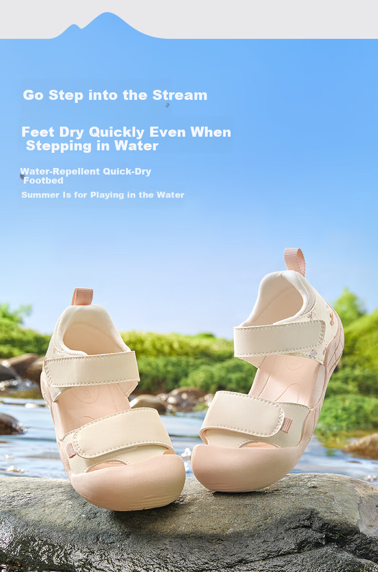 Balabala Kids Steady Shoes Boys Girls Sandals 2026 Summer New Breathable Closed-Toe Walking Shoes Colorblock Non-Slip 8