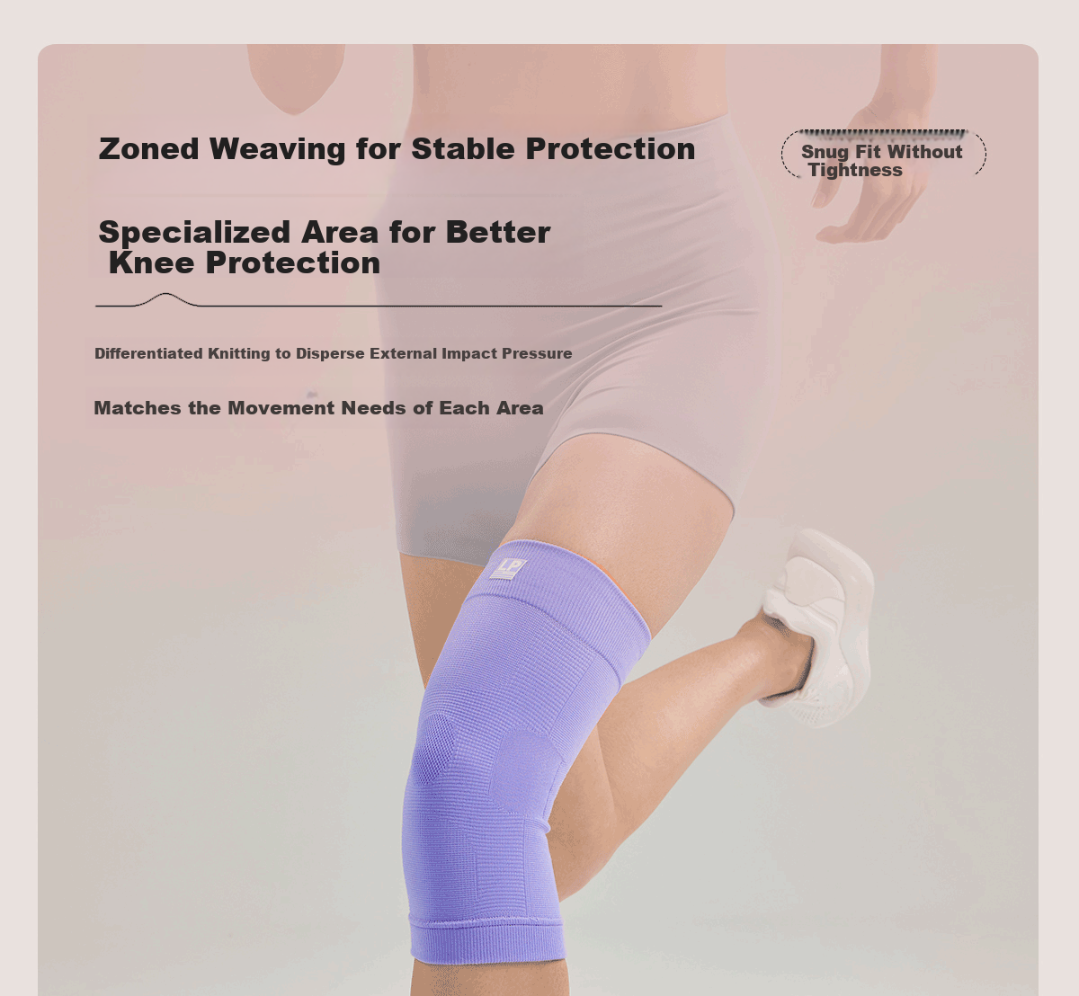 LP 1617CK Women's Lightweight Breathable Non-Slip Compression Knee Support Black Pair M 16