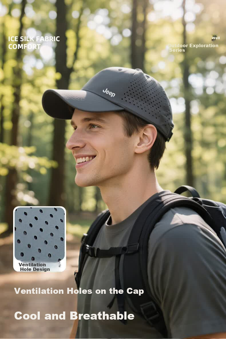 JEEP Men's Summer Outdoor Fishing Sun Protection Mesh Baseball Cap 5