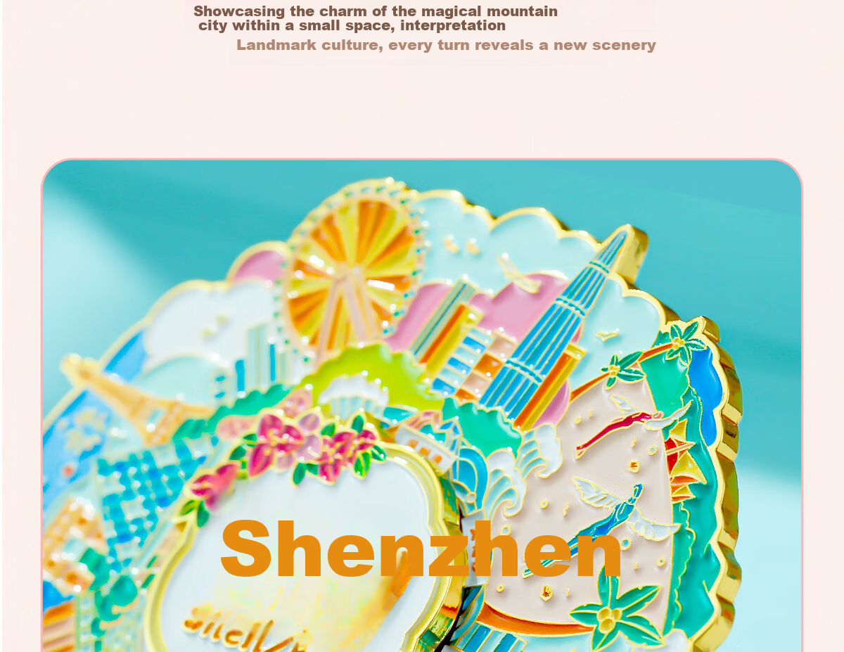 Gongli Gongwai Shenzhen Metal Double-Layer Rotating Refrigerator Magnet Anti-Collision Chinese Style Beijing Palace Museum Cultural Creative Gift for Friends Students Birthday New Year Teacher's Day G 13