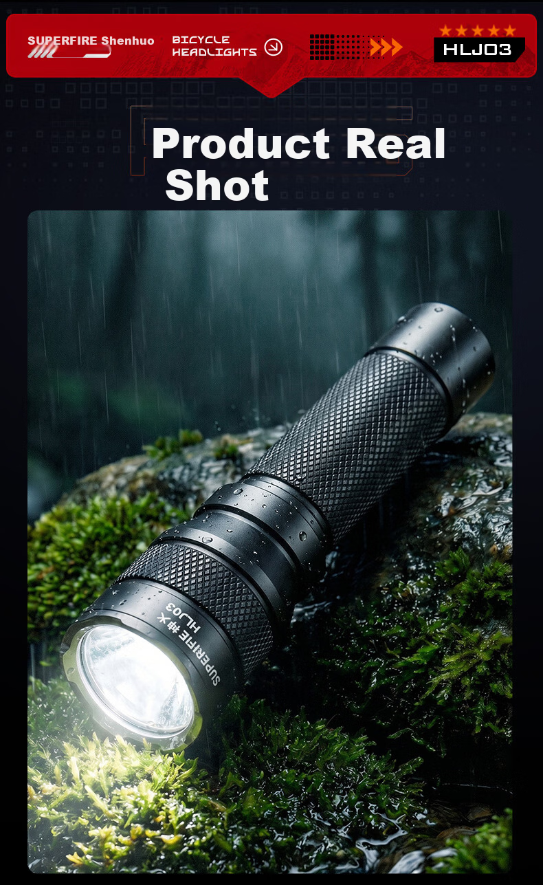SupFire AJ01 Zoomable Flashlight, High Brightness, Long Battery Life, Compact Military-Style Portable, Home-Specific, Sky-Piercing Emergency Lighting 13