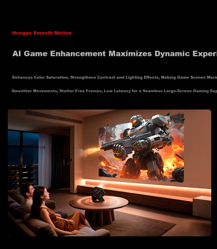 Signyean RS80 Ultra Projector, Home Ultra HD, 2026 New Model, Living Room Bedroom Home Theater, 1300CVIA GPMI Honghu Audio 2.0, Hisilicon V660 23
