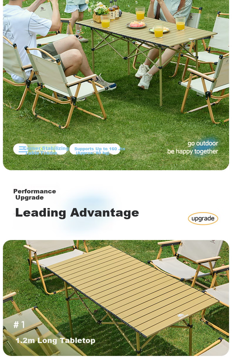 CAMEL Outdoor Folding Aluminum Alloy Camping Table Portable Picnic Roll-up Table 3667 1