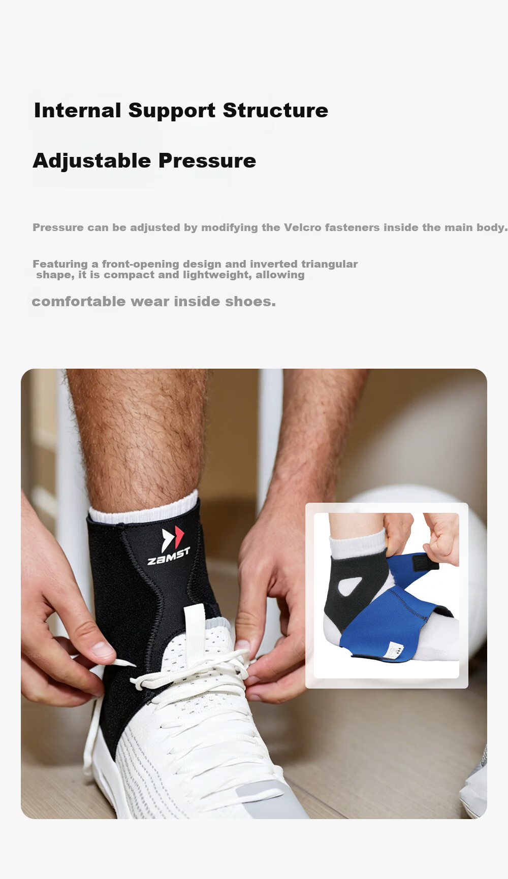 ZAMST Sports Ankle Support Lightweight Breathable Non-Slip Ankle Brace for Basketball Volleyball Badminton Running Football Fitness FA-1 5