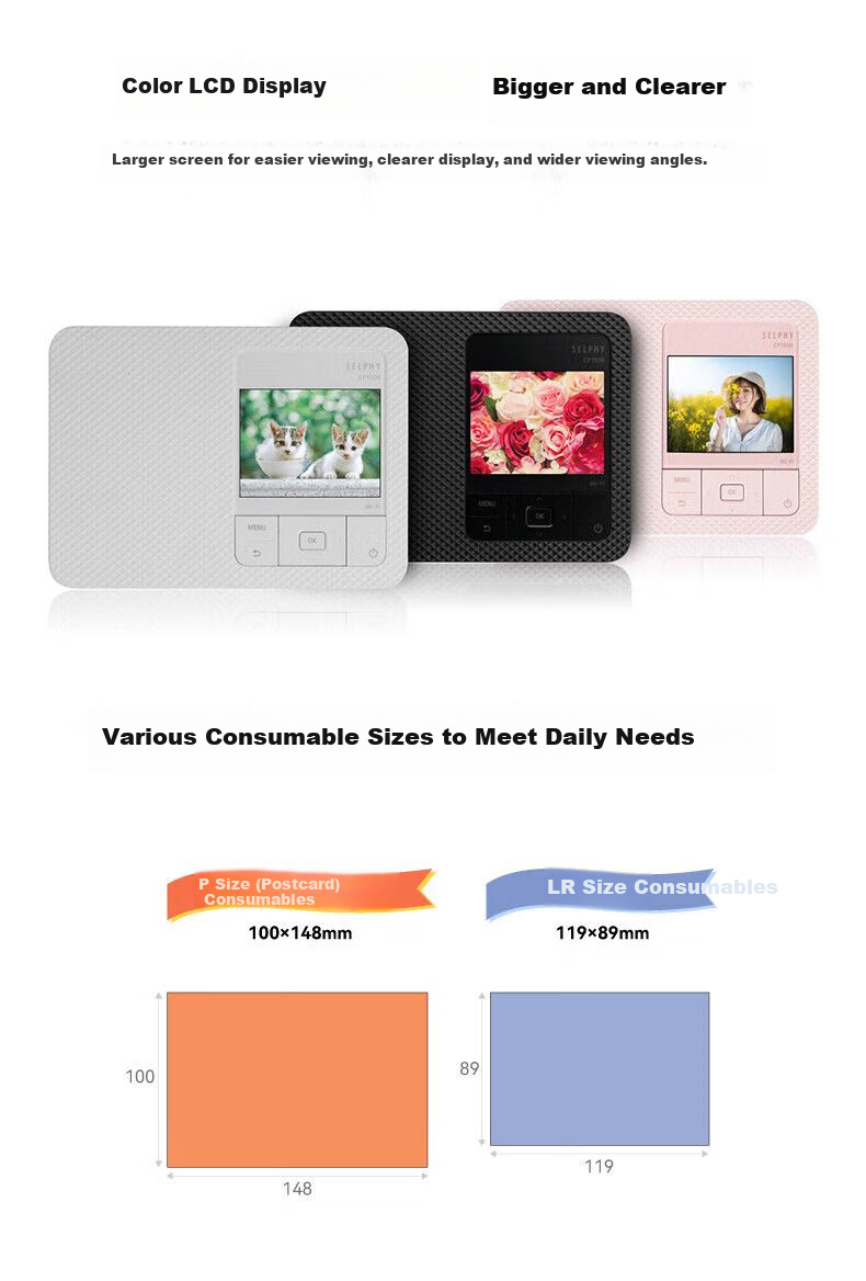 Canon SELPHY CP1500 Compact Photo Printer, Wireless Mobile Photo Printer with Thermal Transfer, Portable Home Party Printing, Family Fun Package 1