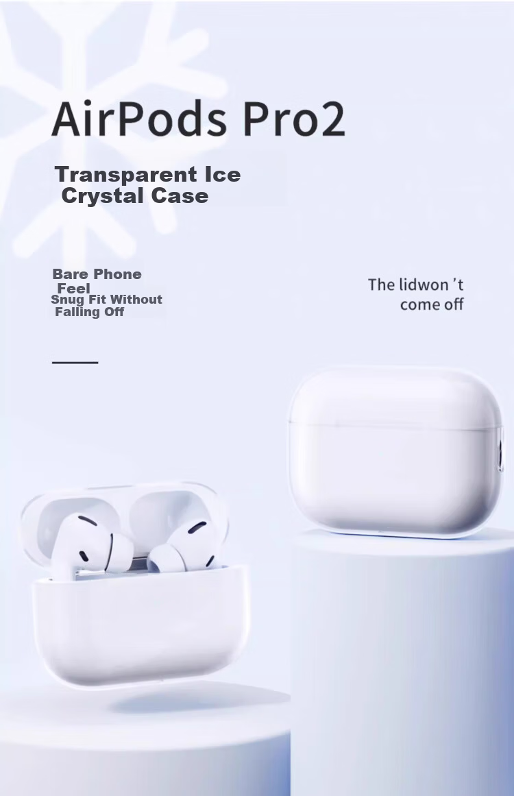 HotFire AirPods Pro 3rd Generation Protective Case Silicone Transparent Full-Cover Shockproof Dustproof Soft Cover for Apple Bluetooth Earphones 3