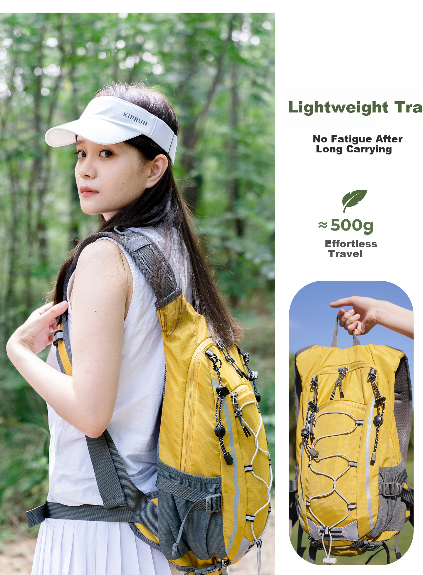 Saipu Outdoor Hiking Backpack, Lightweight Daypack, Large Capacity Breathable Backpack for Men And Women, Small Size in Fluorescent Gree 9