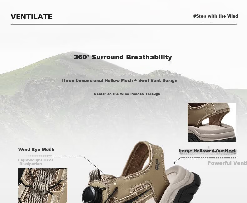 Belle Hollow Breathable Casual Sandals Men 26 Summer New Knob Buckle Outdoor Beach Shoes A2396BL6 Quicksand Brown Size 41 6