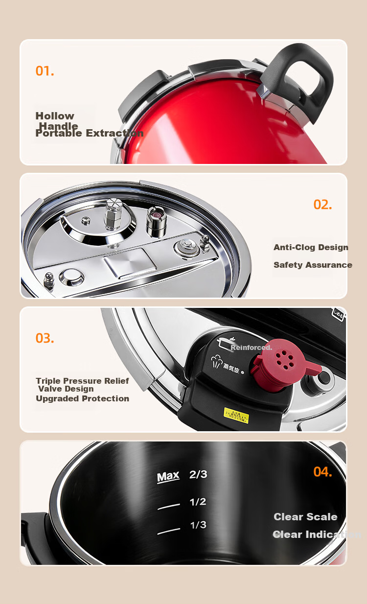 WONDERCHEF [JD Exclusive] Wonder Aroma Japanese Imported Enamel High-Pressure Cooker 140kPa Gas Pressure Cooker 6.5L 11