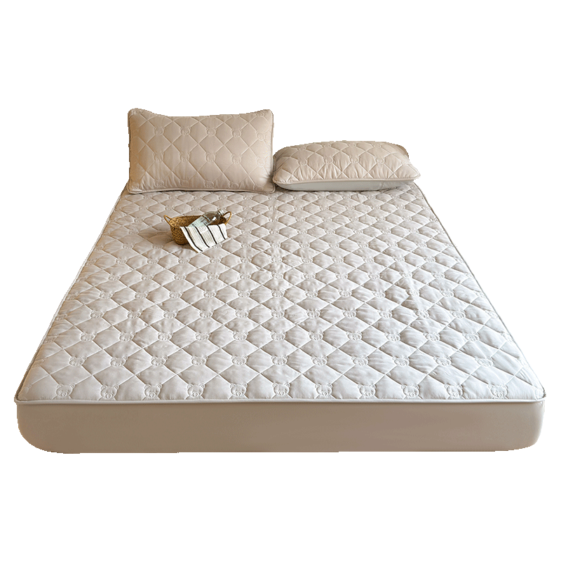 Grace 7A Antibacterial Waterproof Fitted Sheet, Quilted Water-Resistant Urine-Proof Pad, Full-Coverage Bed Cover, Mattress Protector for 1.2-Meter Bed, Mountain Gray