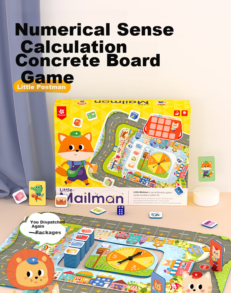 Pinwheel Children's Board Game for Ages 3-6, Number Sense Enlightenment And Thinking Training, Math Gift, Educational Toy, Little Postma 1