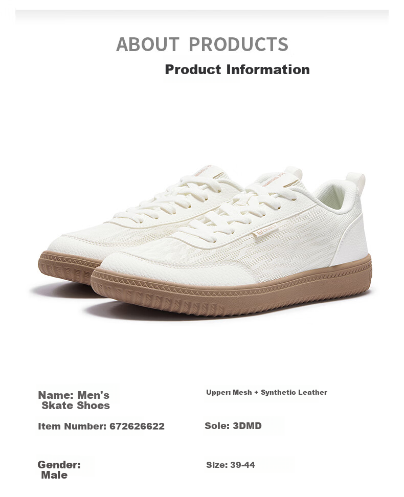 361° Men's Sports Sneakers Spring Summer Breathable White Casual Fashion Shoes 672626622-2 15