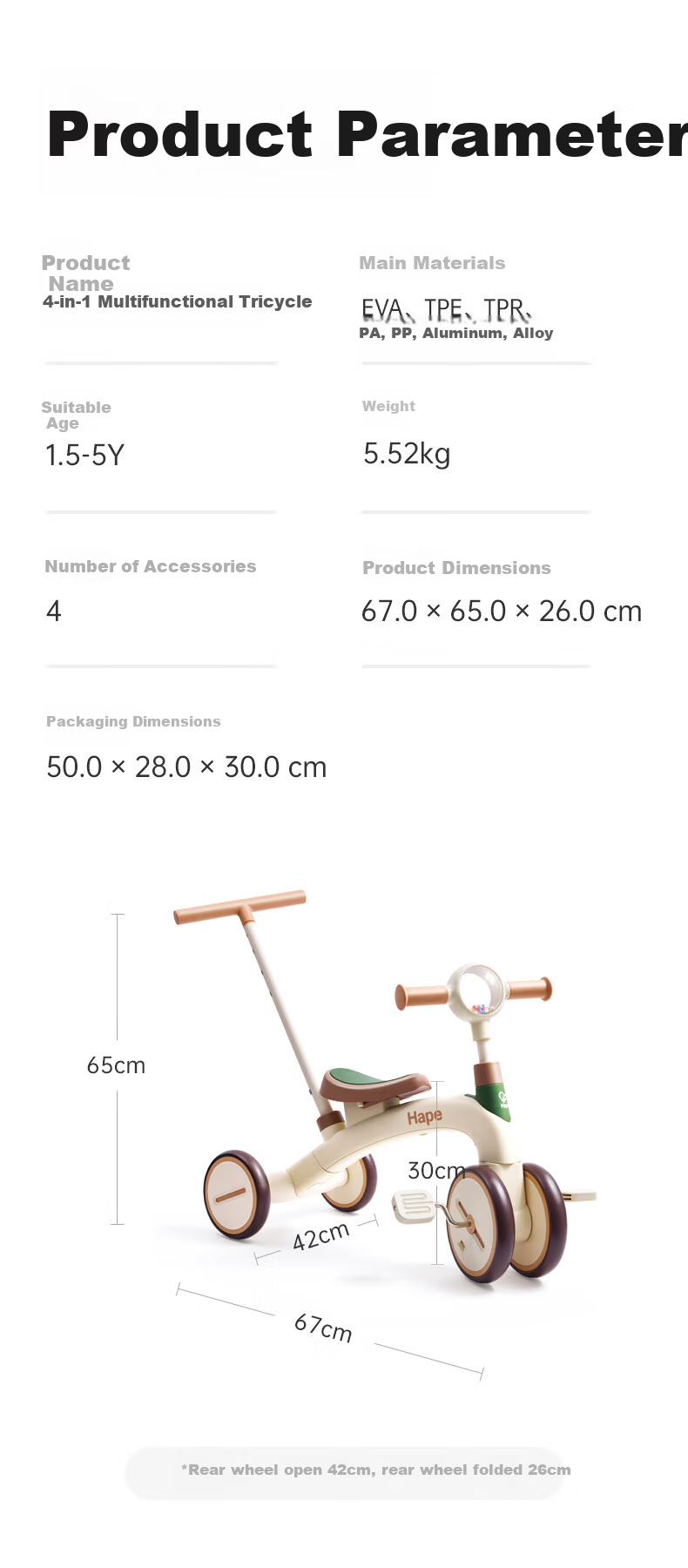 Hape (Germany) Children's Ride-On Toy Push Car 4-in-1 Multifunctional Baby Birthday Gift E1225 14