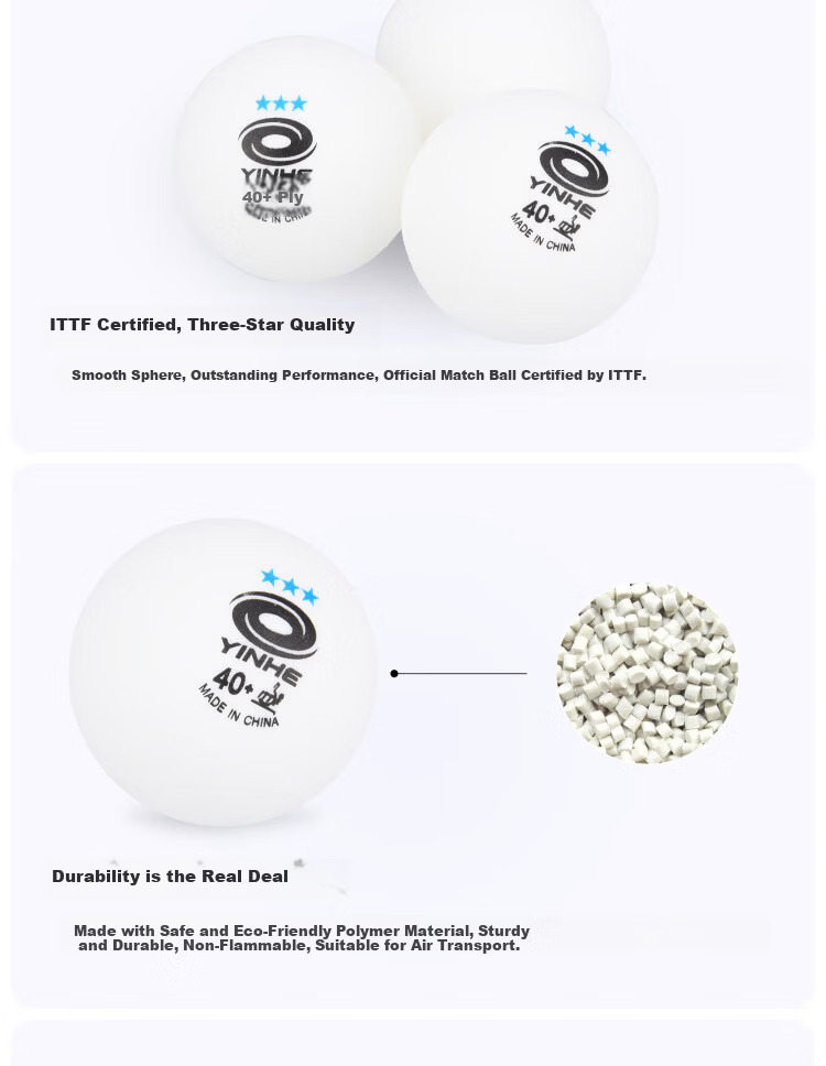 Galaxy Table Tennis Balls Blue Three-Star Seamless 40+ New Material Platinum 3-Star Ping Pong Balls Pack of 6 5