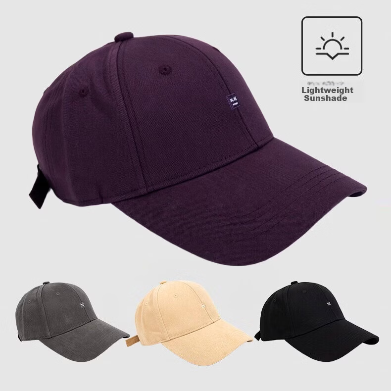 Unisex Embroidered Baseball Cap Spring Summer Slim Face Couple Style Oversized Navy Blue One Size