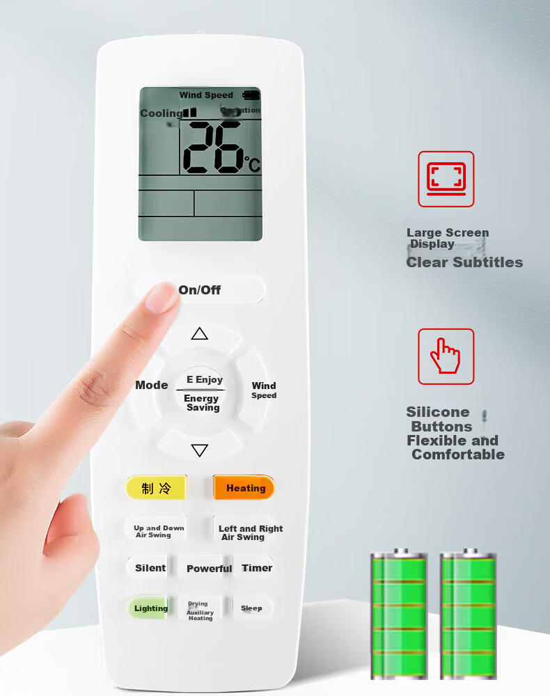 Junao Universal Remote Control for Gree Air Conditioner Wall and Cabinet Units Compatible with All Models YAPOF3 YBOF2 YADOF YAPOF 3