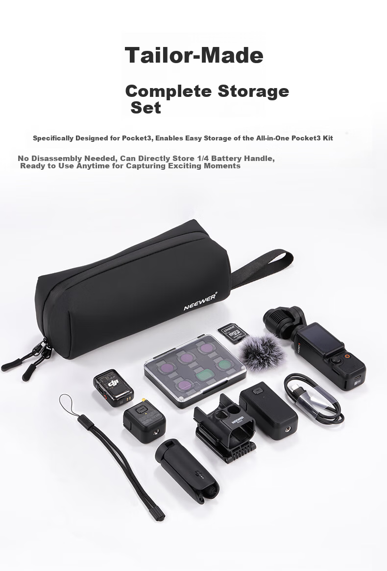 NEEWER Universal Storage Bag for DJI Pocket 3/4 Camera Case Protective Portable Handheld Travel Accessory Bag 3