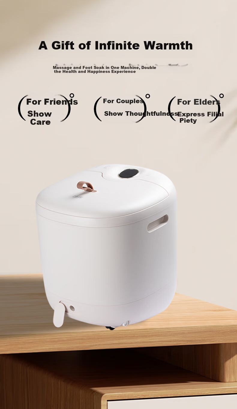 MIAOJIE Z7 Foot Soaking Tub with Moxa Heat Pad, Fully Automatic Constant Temperature Heating, Electric Massage Foot Bath, Smart UV Sterilization, Calf Washing Tub for Men and Women, Gold 4