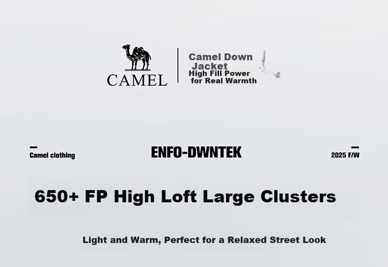 CAMEL Outdoor Down Jacket Winter Thickened Warm Unisex Windproof Graphene Puffer Coat 39