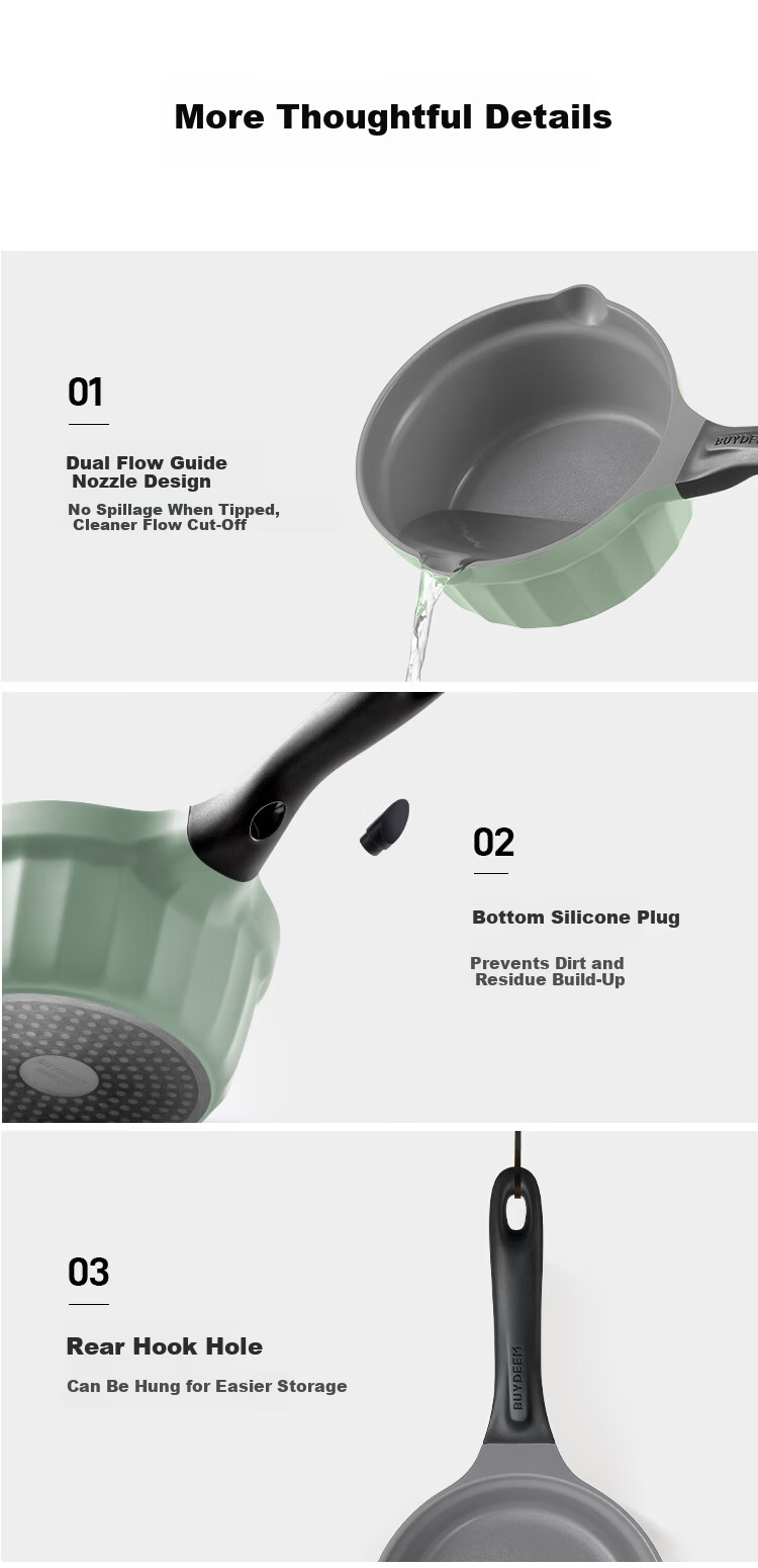 Buydeem 18cm Non-Stick Fluorine-Free Ceramic Milk Pot Soup Pot Baby Food Cooking Pot Small Goose Yellow 12