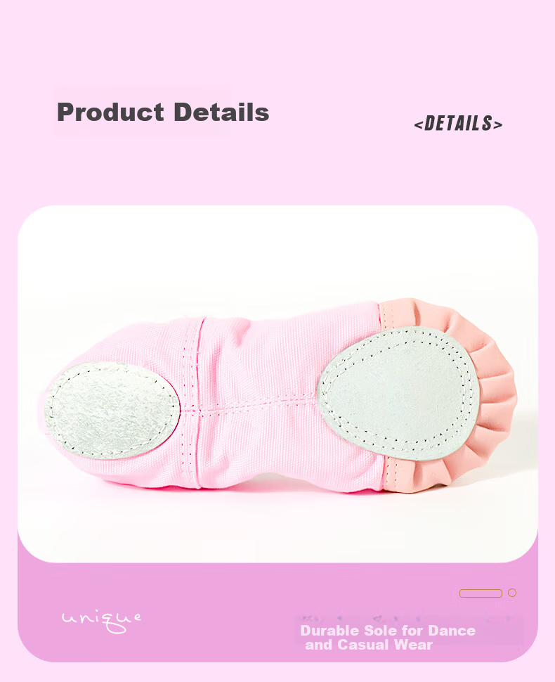 Zhiyouban Kids Dance Shoes Girls Soft Sole Practice Canvas Slip-On Ballet Shoes Nude Color for Dance Exams 3
