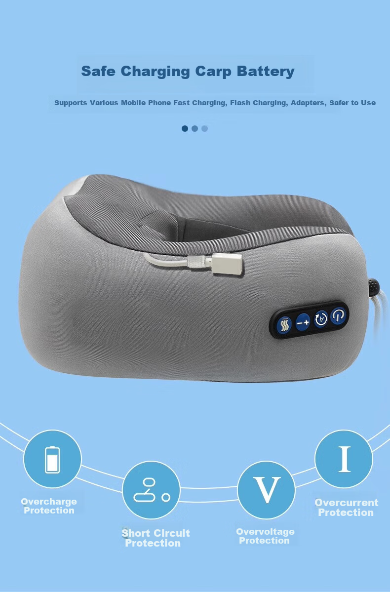 Yuzhaolin Electric Massage U-Shaped Pillow Nap Pillow Travel Neck Pillow Portable for Airplane and High-Speed Rail Neck Support Cushion 14